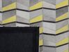 Dywan patchwork skórzany 160 x 230 cm szaro-żółty BELOREN_743492