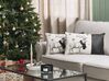Set of 2 Cushions Reindeer Motif 30 x 50 cm Black and White SVEN_814293