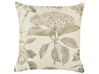 Set of 2 Cotton Cushions Floral Motif 45 x 45 cm Beige and Green ROSEMARY_906044
