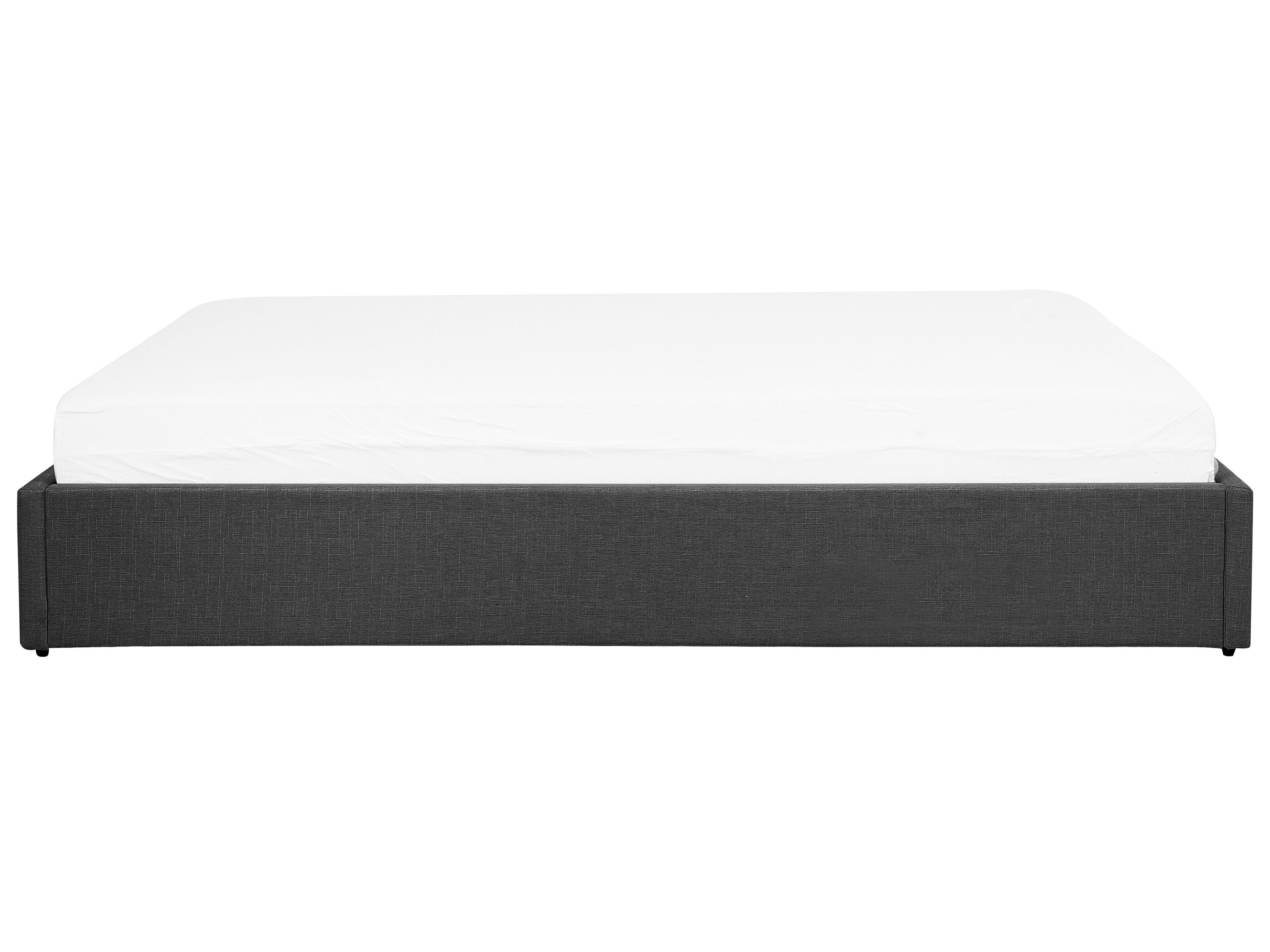 Łóżko z pojemnikiem tapicerowane 180 x 200 cm szare DINAN