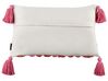 2 bawełniane poduszki dekoracyjne tuftowane z frędzlami 30 x 50 cm różowo-czerwone FRAKSINUS_911647