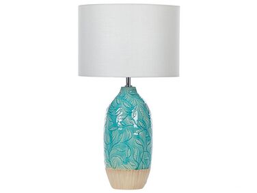 Lampada da tavolo ceramica turchese e bianco 58 cm ATABA