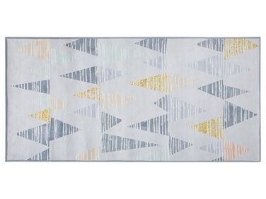 Vloerkleed polyester grijs/geel 80 x 150 cm YAYLA