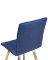 	Conjunto de 2 sillas de comedor de poliéster azul marino/madera clara BROOKLYN_696414