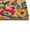 Tapete de entrada com padrão floral em fibra de coco multicolor 40 x 60 cm KITA_904975