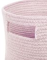 Conjunto de 2 cestas de algodón rosa pastel 20 cm CHINIOT_840463