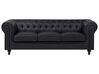 Left Hand Faux Leather Corner Sofa Black CHESTERFIELD_709683