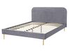Zamatová posteľ 160 x 200 cm sivá FLAYAT_767521