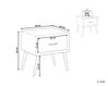 1 Drawer Boucle Bedside Table Beige FLAYAT_882735