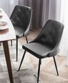 Set of 2 Dining Chairs Faux Leather Black VALERIE_712746