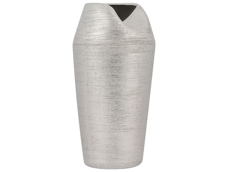 Dekoratívna kameninová váza 33 cm strieborná APAMEA_733664