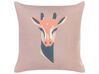 2 poduszki dekoracyjne motyw żyrafy 45 x 45 cm różowe CANDELABRA _854508