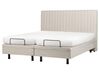 Fabric EU Super King Size Adjustable Bed Beige DUKE II_910560