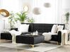 Right Hand Velvet Corner Sofa with Ottoman Black ABERDEEN_857135