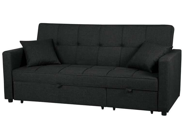 Fabric Sofa Bed Black GLOMMA Beliani.co.uk