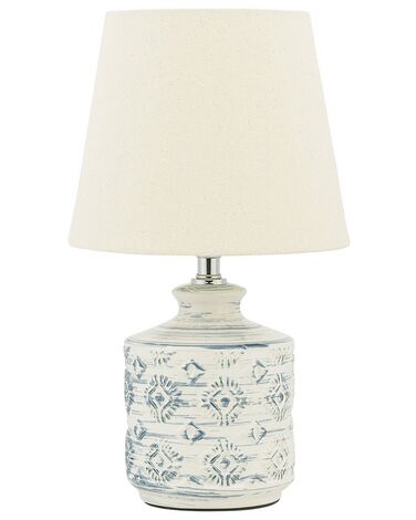 Lámpara de mesa de cerámica beige claro/azul claro 35 cm ROSANNA