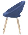 Conjunto de 2 sillas de comedor de poliéster azul marino/madera clara ROSLYN_696316