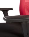 	Silla de oficina reclinable de poliéster rojo/negro/plateado NOBLE_811176