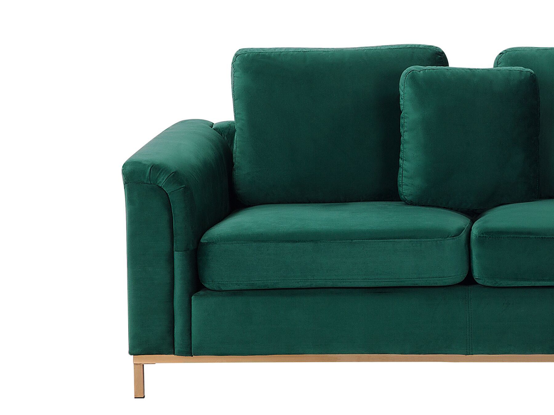 Left Hand Velvet Corner Sofa Emerald Green OSLO Beliani.co.uk
