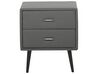 2 Drawer Faux Leather Bedside Table Grey ESSONNE_789023