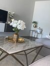 Marble Effect Coffee Table Beige and Gold MALIBU_800737