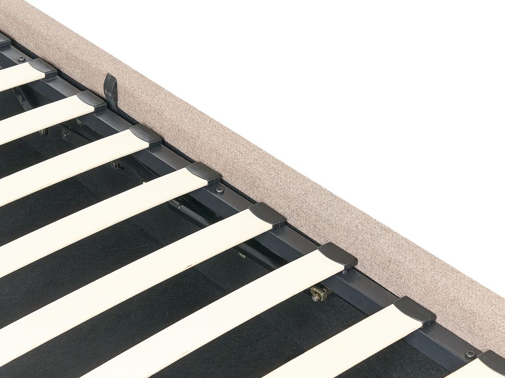 Cama tapizada con almacenaje beige 180x200 cm DINAN | Beliani.es