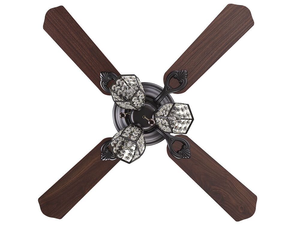 Deckenventilator mit Licht dunkler Holzfarbton / schwarz SALWEEN