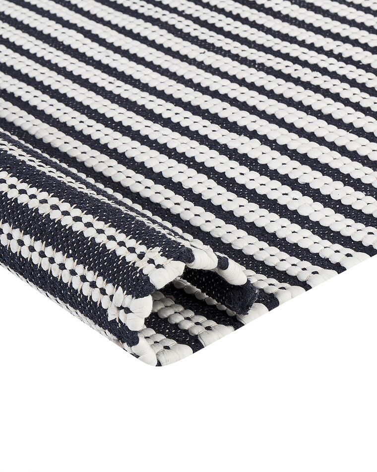 Cotton Area Rug 80 x 150 cm White and Blue SOFULU Beliani.co.uk