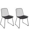 Conjunto de 2 cadeiras de jantar em metal preto PENSACOLA_907476