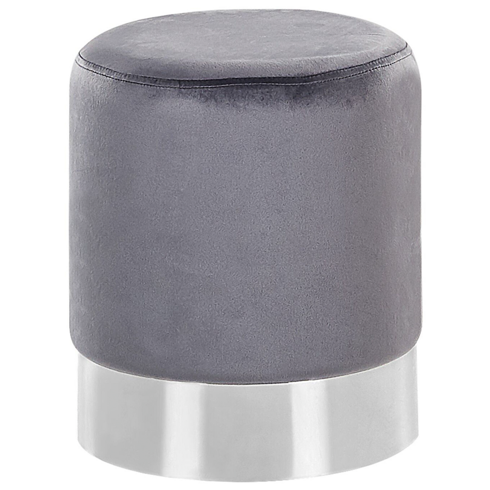 Puf welurowy szary BRIGITTE