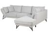 Left Hand Linen Corner Sofa Light Grey ELGA_879306