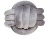Dekokissen Knoten Ball Flechtmuster mit Glitzer Samtstoff grau 30 x 30 cm MALNI_815423