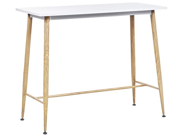 Barový stôl 90 x 50 cm biela/svetlé drevo CHAVES_790612