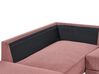 Right Hand 4 Seater Fabric Corner Sofa Pink Brown BREDA_885927