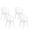 Set of 4 Plastic Dining Chairs White MORILL_876334
