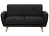2 Seater Fabric Sofa Bed Black FLORLI_704085
