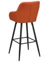 Set of 2 Fabric Bar Chairs Light Orange DARIEN_877621