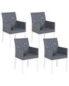 Conjunto de 4 sillas de poliéster gris oscuro/blanco BACOLI_825773