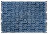 Manta decorativa em algodão azul marinho 130 x 180 cm SHIVPURI_829404