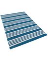Outdoor Teppich blau 120 x 180 cm Streifenmuster Kurzflor ELURU_817123