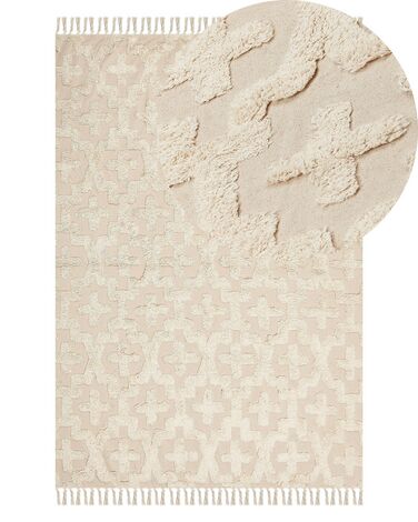 Bavlnený koberec 140 x 200 cm béžový ITANAGAR