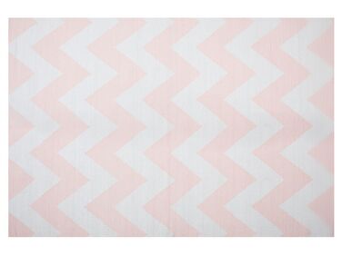 Outdoor Teppich rosa 140 x 200 cm Zickzack-Muster Kurzflor KONARLI
