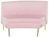 Sofá semicircular 4 plazas de terciopelo rosa/dorado MOSS_810382