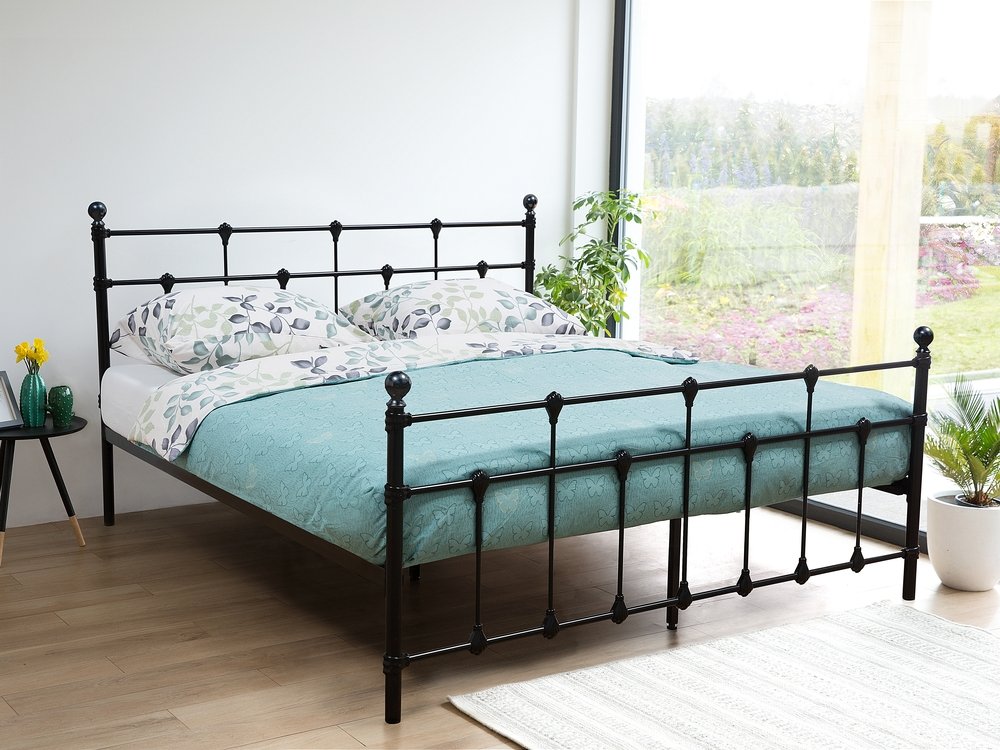 Metal Eu King Size Bed Frame Black Lynx Furniture Lamps Accessories Up To 70 Off Avandeo Online Store