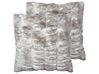 Set of 2 Faux Fur Cushions 45 x 45 cm Grey MACODES_887737