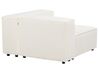 Right Hand 3 Seater Modular Boucle Corner Sofa with Ottoman White APRICA_908514