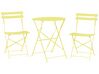 Salon de jardin bistrot table et 2 chaises en acier vert citron FIORI_804826
