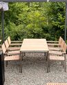 Set 6 sedie da giardino in legno marrone chiaro e acciaio VIAREGGIO_901771
