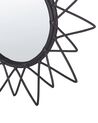 Rattanowe okrągłe lustro ścienne słońce ⌀ 61 cm czarne AROEK_822227