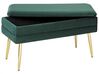 Zamatová lavička s úložným priestorom do spálne zelená DURHAM_844059